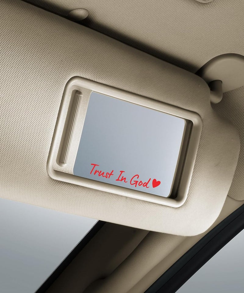 SCUARI 4PCS Car Stickers,Cars Decals,Car Accessories Trust in God Rearview Mirror Sticker,Auto Stickers and Decals,Auto Decals for Women,Trust in God Mirror Decoration,Fits Most Vehicles (Red) - Image 5
